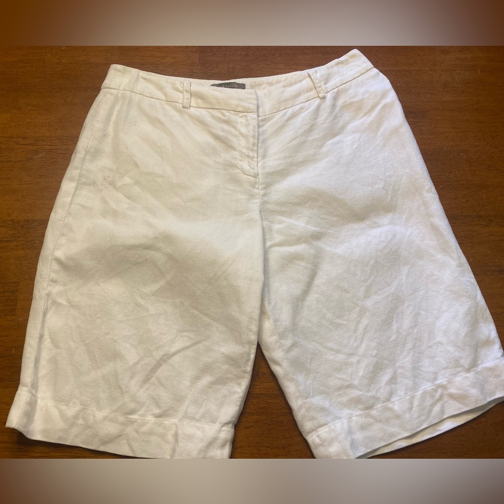 Ann Taylor White Bermuda Dress Shorts